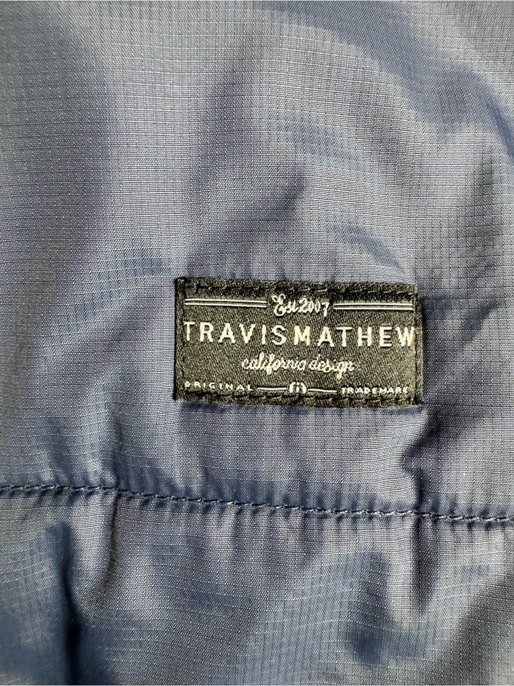 Travis Mathew Palisades Nylon Puffer Jacket Full Zip Blue Men’s L Retail $199 - Picture 2 of 9